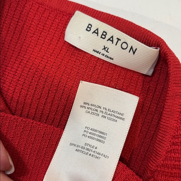 Babaton Sculpt Knit Racer Cropped Tank Ribbed Scarlet Red XL - Picture 9 of 11